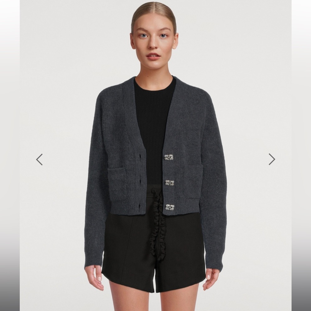Ganni short wool cardigan, size M